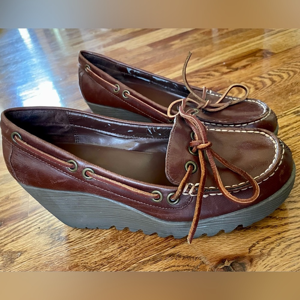 Vintage ‘90s Bass Easthampton Platform Wedge real leather, sz 8